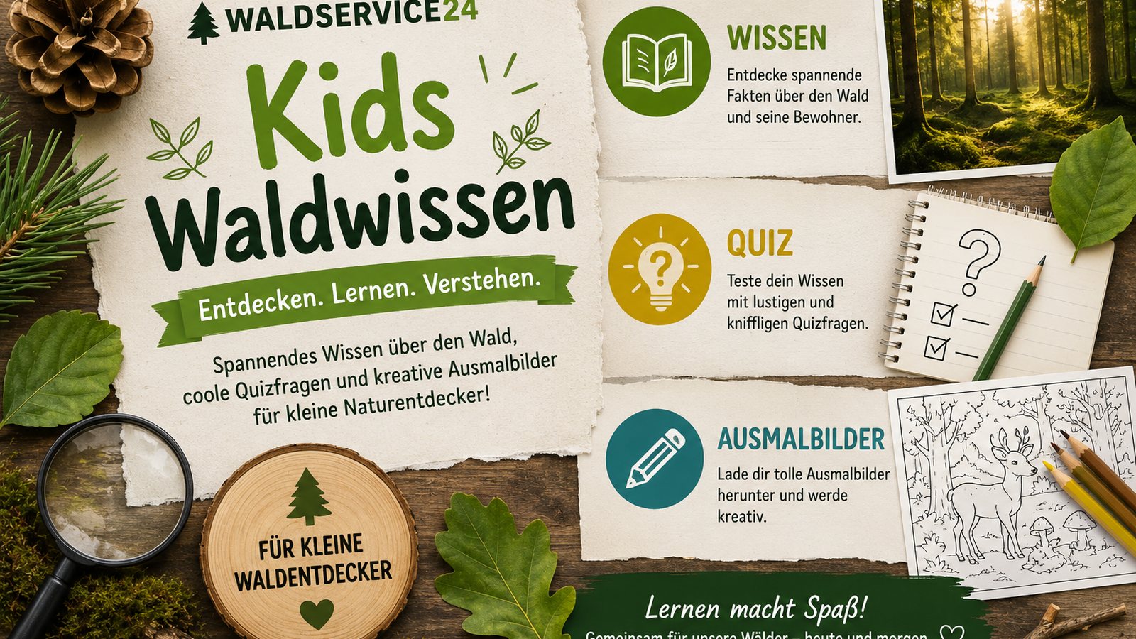 Kinder entdecken den Wald