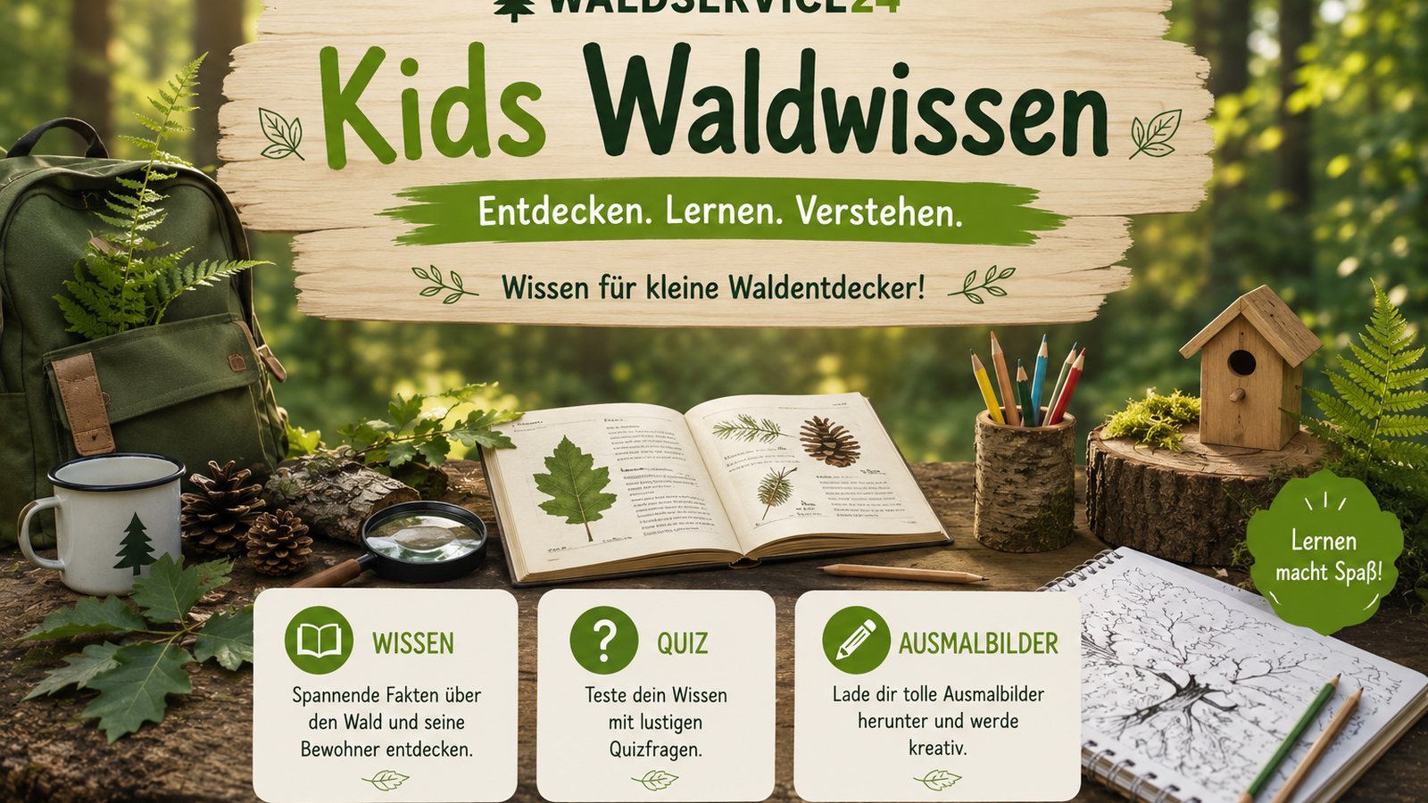 Kinder entdecken den Wald
